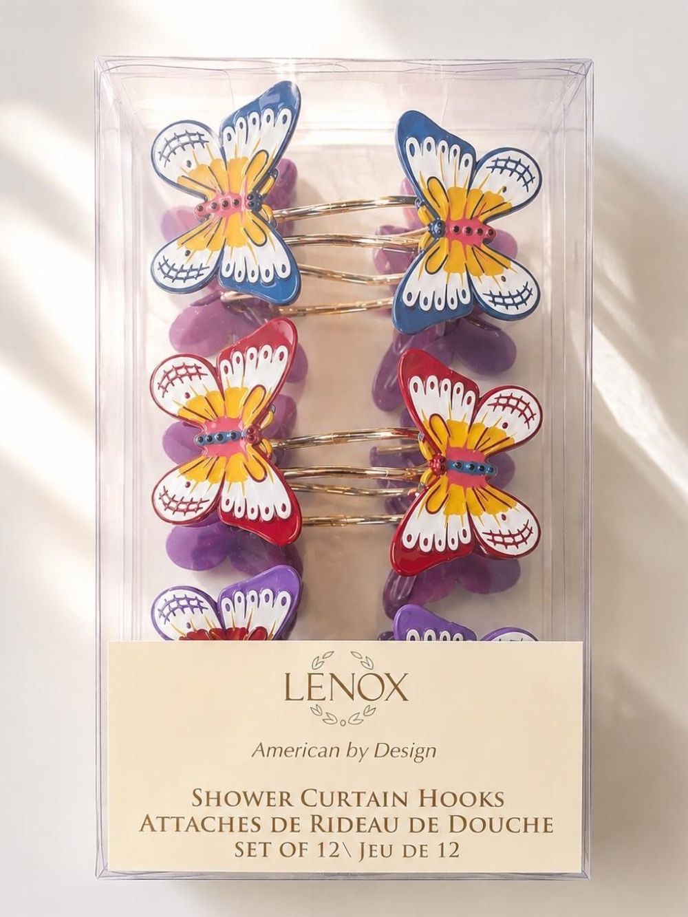 Lenox Butterfly Meadow Shower Curtain Hooks